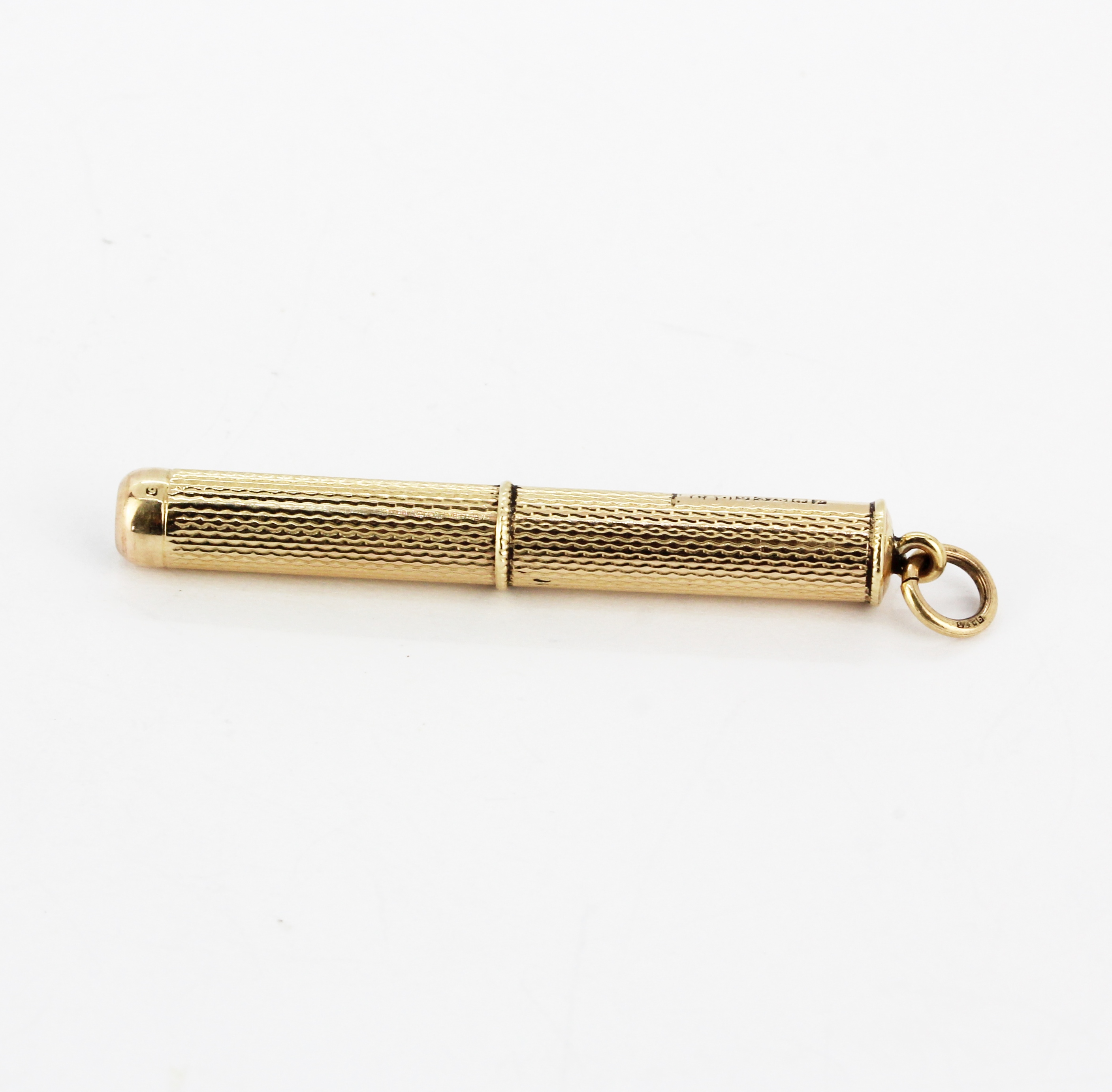 A 9ct yellow gold tooth pick pendant, L. 5cm. - Image 3 of 3