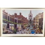John Allin (1934-1991): A framed limited edition 160/250 pencil signed lithograph of a London street