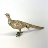 A silver (tested) figure of a pheasant, L. 23cm.