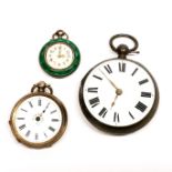 A hallmarked silver gent's key wind pocket watch with a lady's .800 silver pocket watch and an