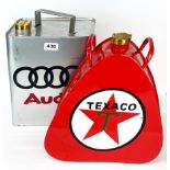 Two advertising petrol cans, H. 34cm.