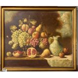 A gilt framed oil on canvas still life signed Cotte, 68 x 58cm.