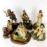 A group of Hamilton collection and other Native American figures, tallest H. 22cm.