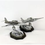 Two chromium plated jet aircraft cigarette lighters, L. 22cm.