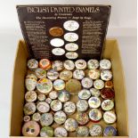 An extensive collection of enamelled pill boxes. Mainly Crummles.