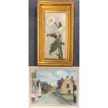 A framed oil on board of 'Old Leigh' by Ivy Morse, frame size 61 x 47cm, together with a gilt framed