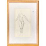 Malcolm Milne (1877 - 1954): A pencil nude study Vll, framed size 46 x 65cm.