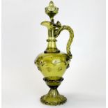 A fine quality blown Bohemian Moser Decanter with original hollow glass stopper and twisted