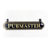 A double sided painted wooden pub master sign, W. 80cm.