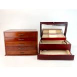 Two jewellery boxes, 30 x 20 x 18cm.