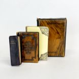 An olivewood covered Jerusalem souvenir bible and prayer book together with a hallmarked silver