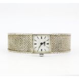 A lady's J.W.Benson 9ct white gold wrist watch, L. 18cm.