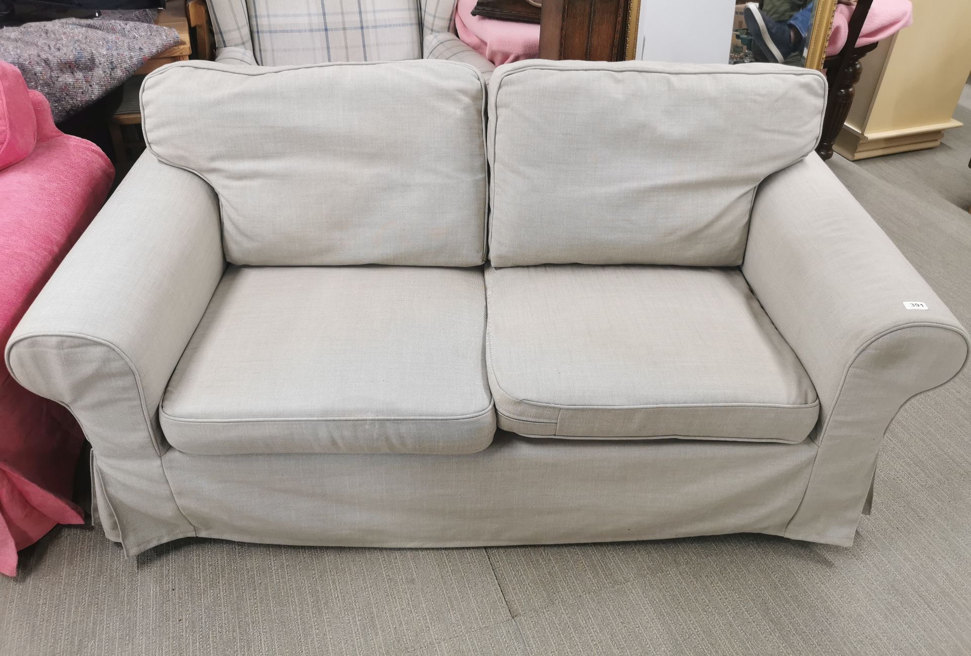 A three seater settee together with a matching two seater settee, with an extra cover to match the - Image 2 of 3