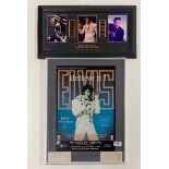 A framed Wembley arena Elvis Presley concert poster with two tickets, 40 x 51cm, together with a