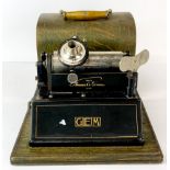 An early cased Thomas Edison gem wax cylinder phonograph. No horn or cylinders.