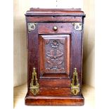 An 19th century carved mahogany coal box with brass fittings, 52 x 31 x 31cm.