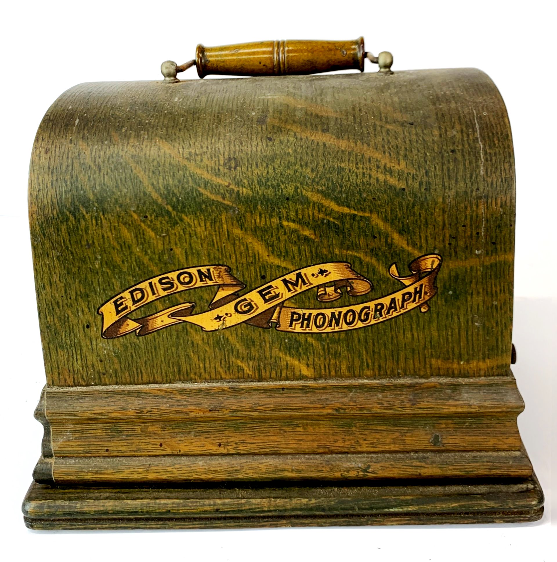 An early cased Thomas Edison gem wax cylinder phonograph. No horn or cylinders. - Image 2 of 4