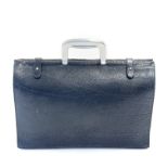 A Bill Amberg rocket snake pattern black leather briefcase with aluminium handles, case size 46 x