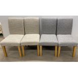 Two pairs of good quality contemporary fabric upholstered dining chairs (Harlequin set).