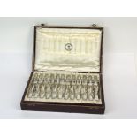 A cased set of German .800 silver fruit knives and forks by Lazarus Posen (1870 - 1930),