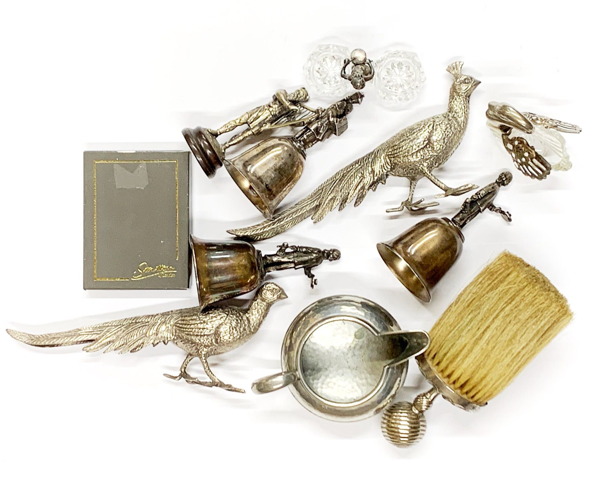 A box of mixed silver plated items etc.