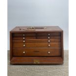 A Union mahogany fitted toolbox , 46 x 21 x 29cm.