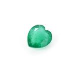 An unmounted natural vivid green heart shaped emerald, approx. 2.26ct. With certificate.