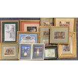 A quantity of framed engravings and prints, largest 45 x 35cm.