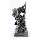 A superb 19th century bronze figure of Ulysses on a black marble base, H. 52cm.
