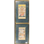 Two fine framed mughal watercolours, largest 31 x 46cm.