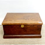 An antique oak box, 55 x 34 x 28cm.