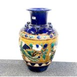 A superb large Chinese Ming dynasty style glazed pottery vase, H. 64cm.