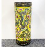 A Chinese hand enamelled porcelain umbrella stand, H. 61cm.