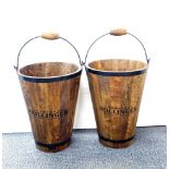 A pair of champagne advertising buckets, H. 40cm.