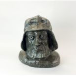 A large 1920's French pottery bust of a sea captain, H. 36cm.