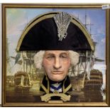 A large relief panel of Admiral Nelson by W.B.Mickleburgh, 59 x 55cm.