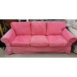 A three seater settee together with a matching two seater settee, with an extra cover to match the