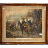 Two large 19th century framed coloured prints after R.Hillingford and Edgar A.Holloway of military