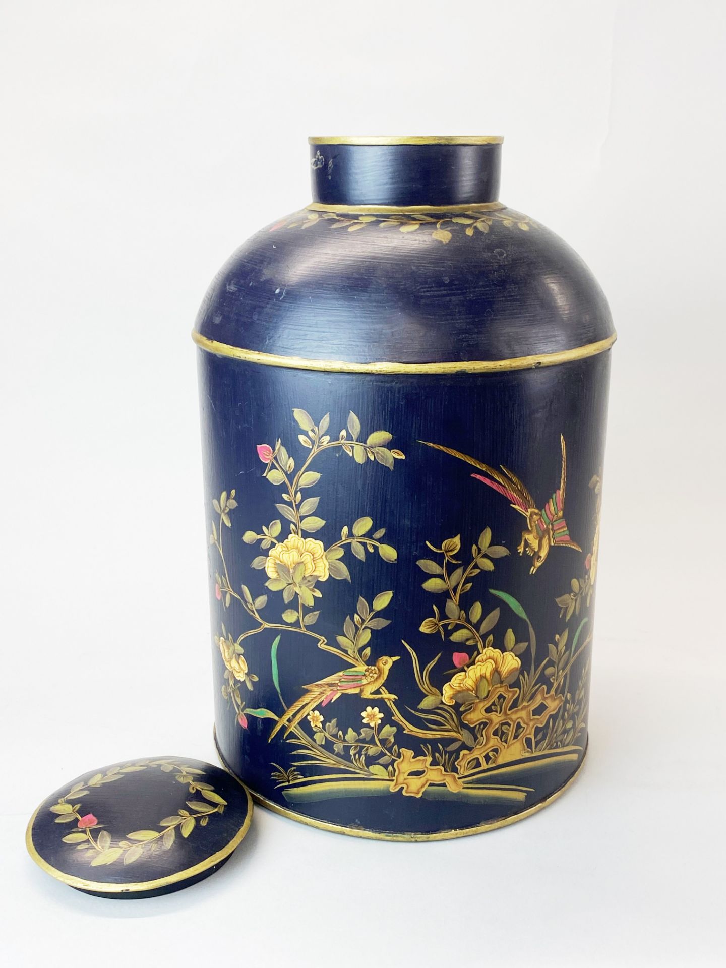 A large Toleware tea caddy, H. 36cm. - Image 2 of 4