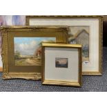 A gilt framed watercolour signed L. Lovegrove, frame size 49 x 39cm, together with a further