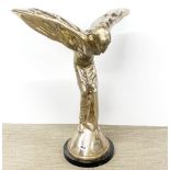 A large silver plated metal figure of the Spirit of Ecstasy after P. Psaier, H. 75cm.