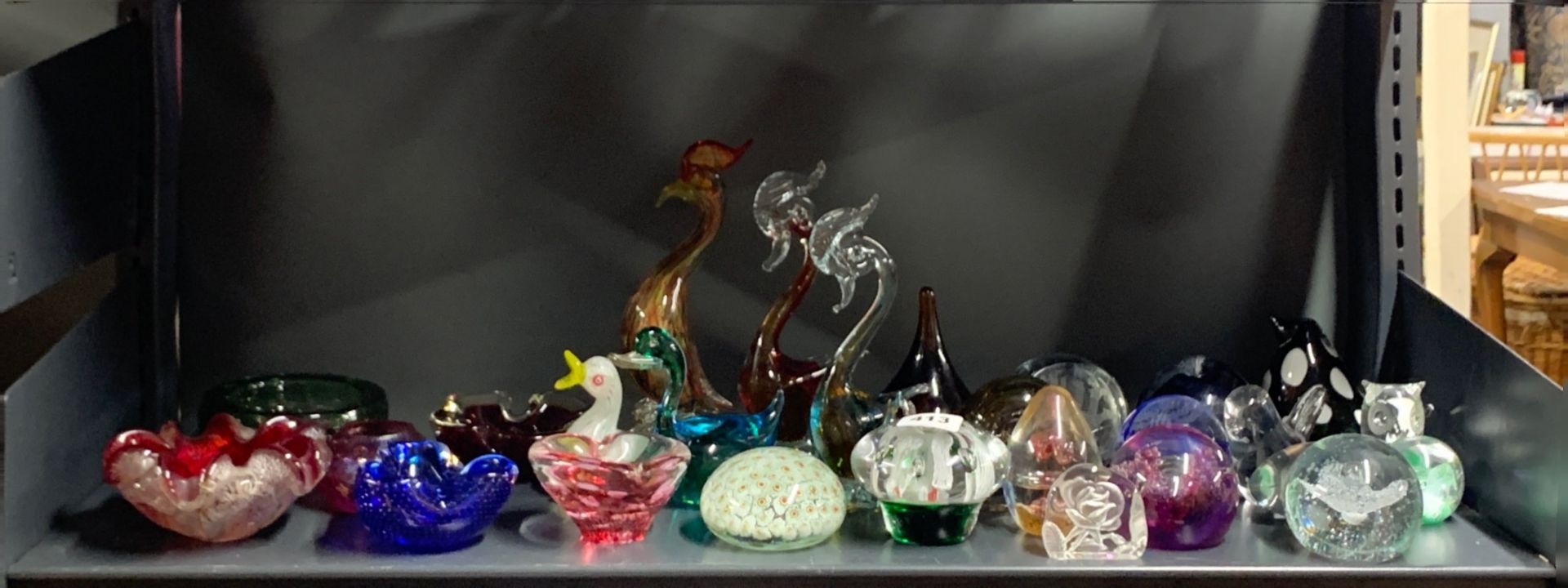 A group of mixed glass paperweights and other items. - Image 2 of 2