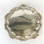 A hallmarked silver salver, dia. 25.5cm.