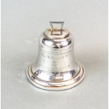 A WW1 hallmarked silver ink well (c.1914) engraved with ' Presented to lieutenant commander Eric