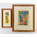 Two framed African lithographs after Gakomga, largest 45 x 55cm.