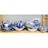 A quantity of blue and white china, some A/F.