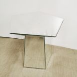 A modern mirrored side table, W. 58cm H. 56cm.