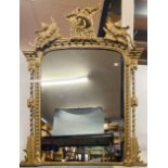 A 19th Century gilt carved wood and plaster over-mantle mirror, W. 133cm. H. 155cm.