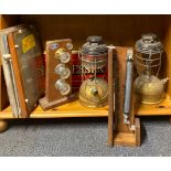A group of mixed interesting items including tilley lamps.