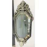 An Italian style reproduction wall mirror, H. 137cm.